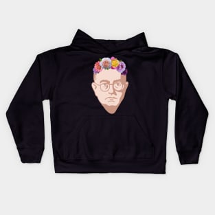 Theodor Adorno - Portrait With Flower Crown Kids Hoodie